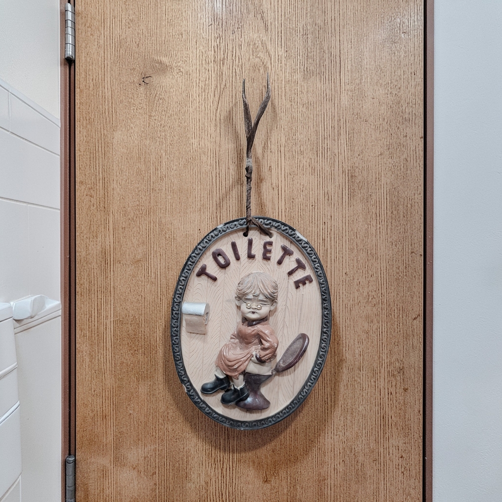 Vintage Ceramic Toilette Wall Plaques - Picture 3 of 7